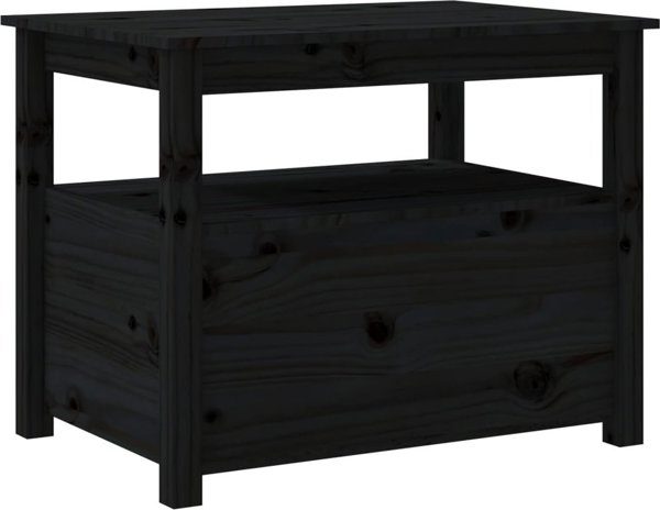 vidaXL Stolik kawowy, czarny, 71x49x55 cm, lite drewno sosnowe