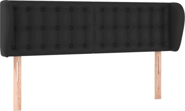 vidaXL Υποκέφαλο τύπου Uszak, μαύρο, 147x23x78/88 εκ., συνθετικό δέρμα