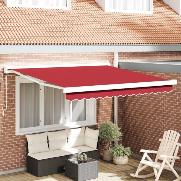 VidaXL Automatyczna markiza chowana czerwona 300x250 cm