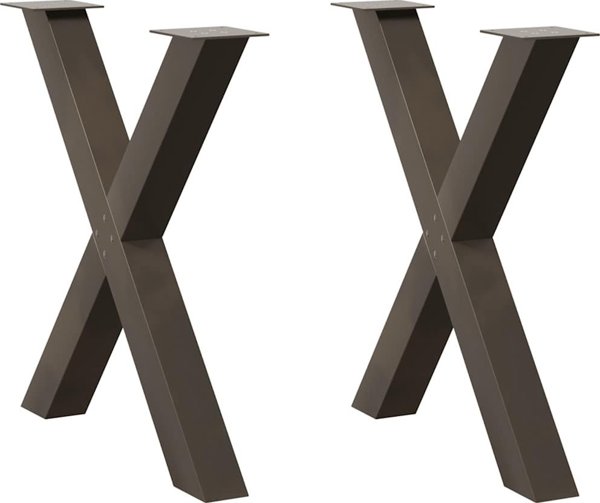 vidaXL Πόδια Τραπεζιού Τραπεζαρίας Ρυθμιζόμενα, Σετ 2 Τεμαχίων, Ατσάλινα, 70x(72-73) εκ.