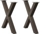 vidaXL Πόδια Τραπεζιού Τραπεζαρίας Ρυθμιζόμενα, Σετ 2 Τεμαχίων, Ατσάλινα, 70x(72-73) εκ.