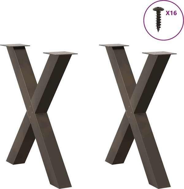 vidaXL Πόδια Τραπεζιού Τραπεζαρίας Ρυθμιζόμενα, Σετ 2 Τεμαχίων, Ατσάλινα, 70x(72-73) εκ.