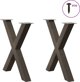 vidaXL Πόδια Τραπεζιού Τραπεζαρίας Ρυθμιζόμενα, Σετ 2 Τεμαχίων, Ατσάλινα, 70x(72-73) εκ.