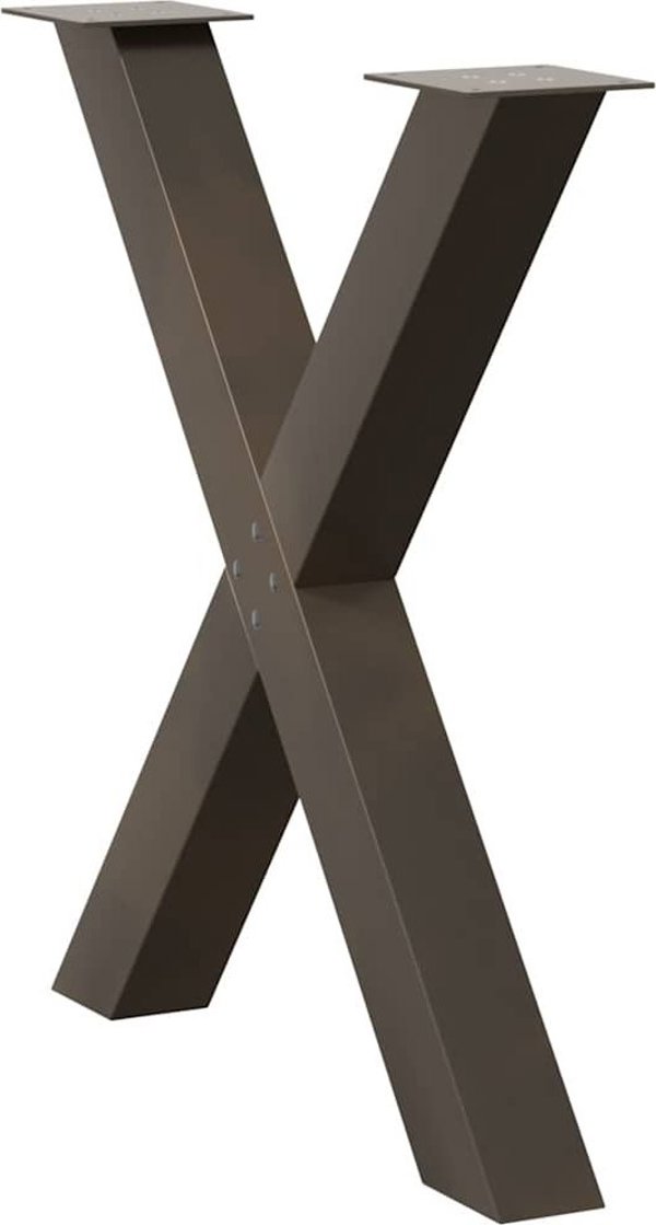 vidaXL Πόδια Τραπεζιού Τραπεζαρίας Ρυθμιζόμενα, Σετ 2 Τεμαχίων, Ατσάλινα, 70x(72-73) εκ.
