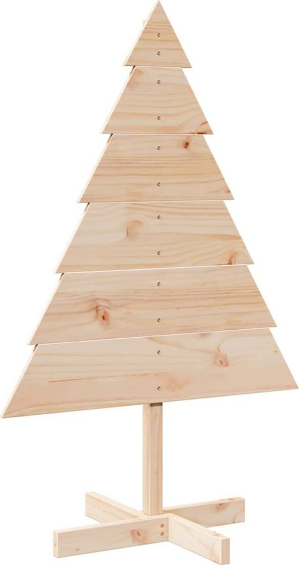 vidaXL Drewniana choinka do udekorowania, 110 cm, lite drewno sosnowe