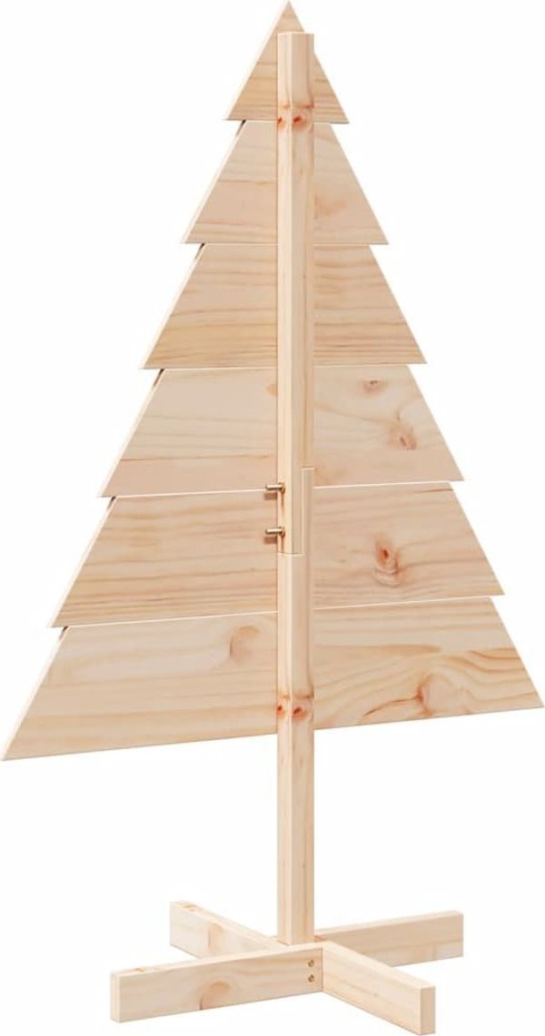 vidaXL Drewniana choinka do udekorowania, 110 cm, lite drewno sosnowe