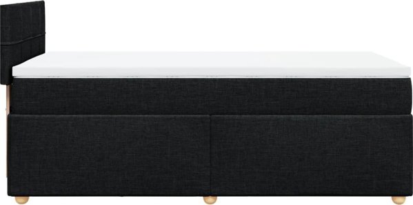 vidaXL Κρεβάτι Continental με στρώμα, μαύρο, ύφασμα, 90x200 cm