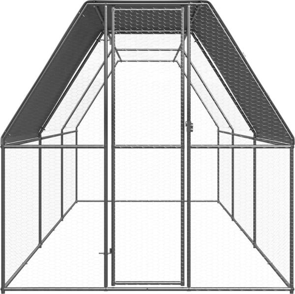vidaXL Εξωτερικό κλουβί για κοτόπουλα, 2x6x2 μ., γαλβανισμένο ατσάλι