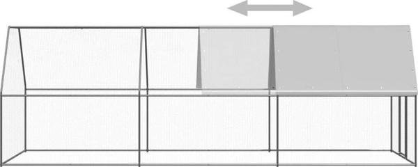 vidaXL Εξωτερικό κλουβί για κοτόπουλα, 2x6x2 μ., γαλβανισμένο ατσάλι