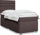 vidaXL Κρεβάτι Continental με στρώμα, καφέ, ύφασμα, 90x200 εκ.