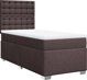 vidaXL Κρεβάτι Continental με στρώμα, καφέ, ύφασμα, 90x200 εκ.