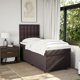 vidaXL Κρεβάτι Continental με στρώμα, καφέ, ύφασμα, 90x200 εκ.