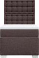 vidaXL Κρεβάτι Continental με στρώμα, καφέ, ύφασμα, 90x200 εκ.