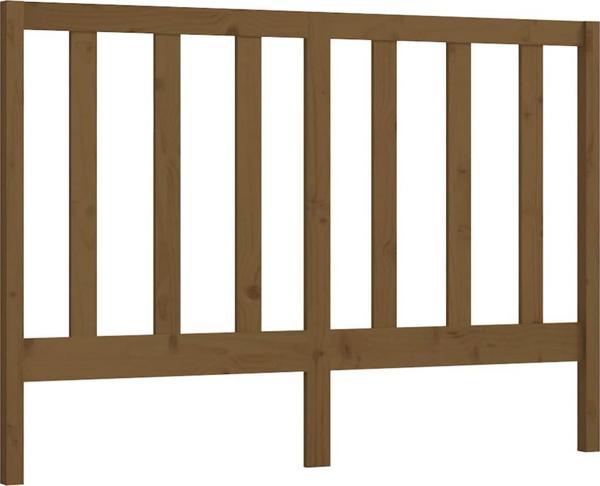 Προσκεφαλο κρεβατιού vidaXL μελί-καφέ 126x4x100 cm από μασίφ ξύλο πεύκου