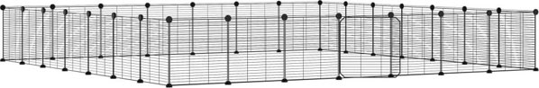 vidaXL Klatka dla zwierzat z bramka 28 paneli czarna 35x35 cm stal