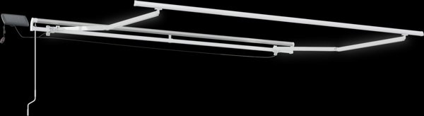 vidaXL Χειροκίνητη Τέντα με LED Πορτοκαλί και Καφέ 300x250 cm