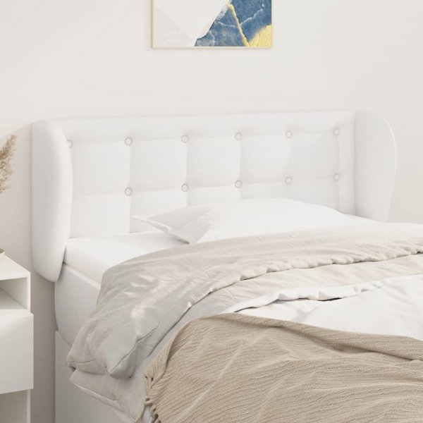vidaXL Zaglowek uszak, λευκός, 103x23x78/88 cm, τεχνητό δέρμα