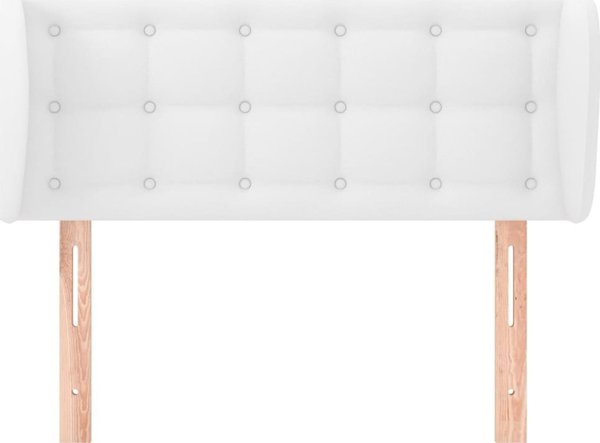 vidaXL Zaglowek uszak, λευκός, 103x23x78/88 cm, τεχνητό δέρμα
