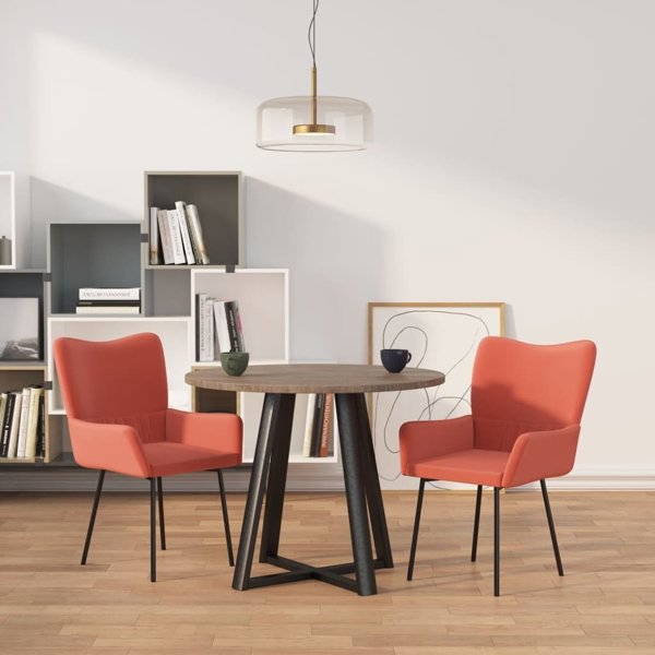 vidaXL Σετ 2 τραπεζοκαθίσματα, ροζ, επενδυμένα με βελούδο