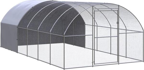 vidaXL Εξωτερικό κλουβί για κοτόπουλα, 3x6x2 μ, γαλβανισμένο ατσάλι