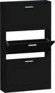 vidaXL Ντουλάπα παπουτσιών μαύρη 59x17x108 cm υλικό ξύλου