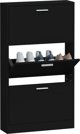 vidaXL Ντουλάπα παπουτσιών μαύρη 59x17x108 cm υλικό ξύλου