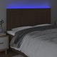 vidaXL Κεφαλάρι Κρεβατιού με LED, Σκούρο Καφέ, 200x5x118/128 cm, Ύφασμα