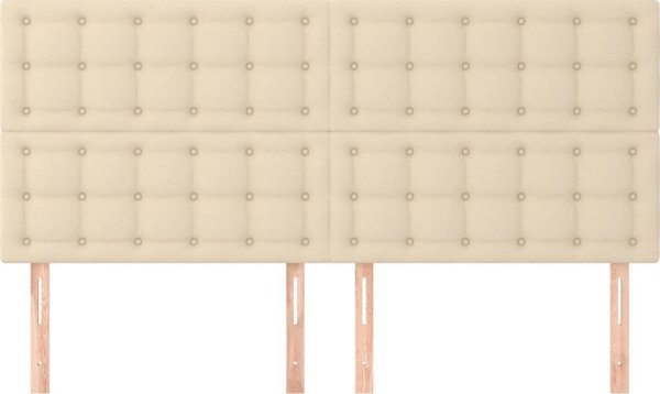 vidaXL Ταμπλό Κρεβατιού, Σετ 4, Κρεμ, 90x5x78/88 εκ, Υφασμα