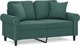 vidaXL 2-osobowa sofa z poduszkami, ciemnozielona, 120 cm, aksamit