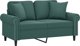 vidaXL 2-osobowa sofa z poduszkami, ciemnozielona, 120 cm, aksamit