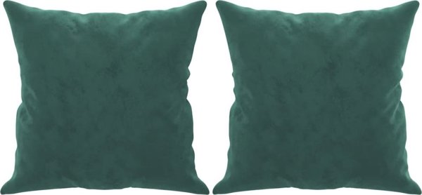 vidaXL 2-osobowa sofa z poduszkami, ciemnozielona, 120 cm, aksamit