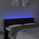 vidaXL Zaglowek do lozka z LED czarny 144x5x78/88 cm tkanina