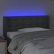 vidaXL Ζαγλώκ για κρεβάτι με LED, σκούρο γκρι, 103x16x78/88 cm, ύφασμα