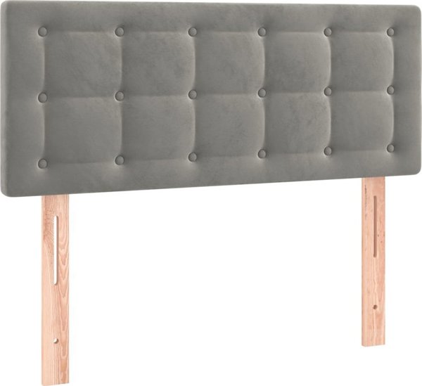 vidaXL Κεφαλάρι κρεβατιού, ανοιχτό γκρι, 80x5x78/88 cm, βελούδο