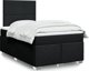 vidaXL Κρεβάτι Continental με Στρώμα, Μαύρο, Ύφασμα, 120x200 εκ.