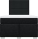 vidaXL Κρεβάτι Continental με Στρώμα, Μαύρο, Ύφασμα, 120x200 εκ.