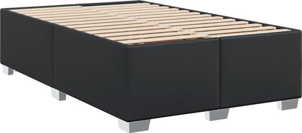vidaXL Κρεβάτι Continental με Στρώμα, Μαύρο, Ύφασμα, 120x200 εκ.