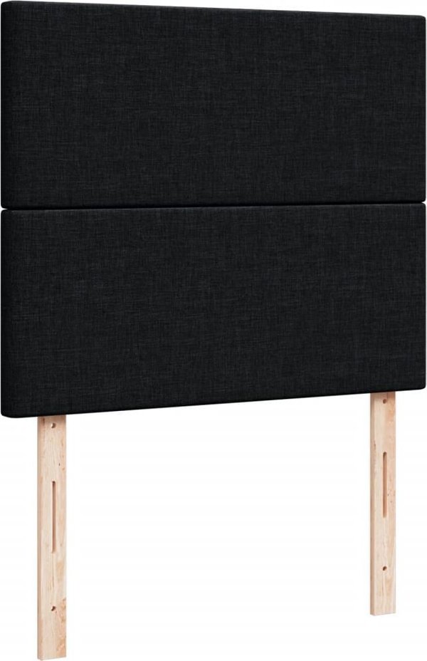vidaXL Κρεβάτι Continental με Στρώμα, Μαύρο, Ύφασμα, 120x200 εκ.