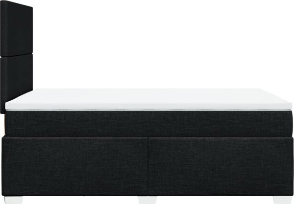 vidaXL Κρεβάτι Continental με Στρώμα, Μαύρο, Ύφασμα, 120x200 εκ.