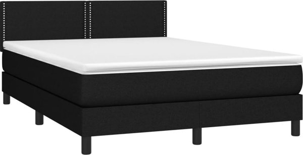 vidaXL Κοντινεντάλ κρεβάτι μαύρο 140x190 cm με ύφασμα