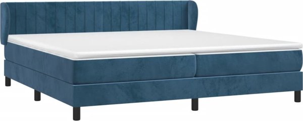 vidaXL vidaXL Κρεβάτι κοντινεντάλ με στρώμα, μπλε, βελούδο, 200x200cm