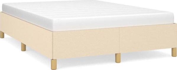 vidaXL Κρεβατοκάμαρα, κρεμ, 140x190 εκ, με υφασμάτινη επένδυση