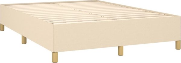 vidaXL Κρεβατοκάμαρα, κρεμ, 140x190 εκ, με υφασμάτινη επένδυση