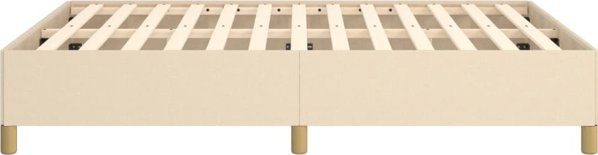 vidaXL Κρεβατοκάμαρα, κρεμ, 140x190 εκ, με υφασμάτινη επένδυση