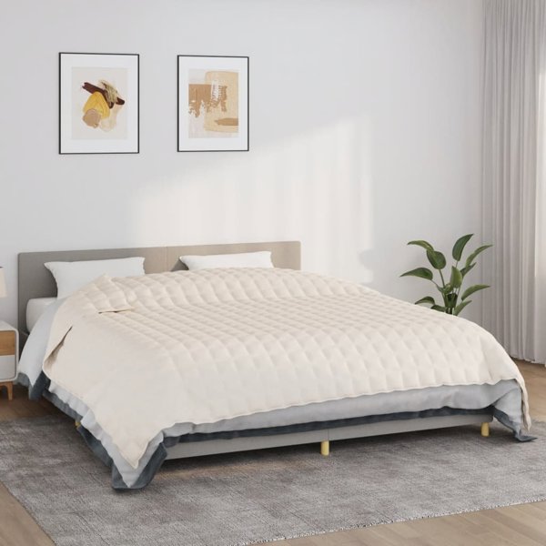 vidaXL Βαρύ πάπλωμα κρεμ 235x290 cm 15 kg υφασμάτινο