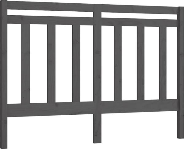 vidaXL Wezglowie lozka, szare, 141x4x100 cm, lite drewno sosnowe