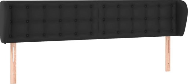 vidaXL Υποστήριγμα κεφαλιού uszak, μαύρο, 183x23x78/88 εκ., τεχνητό δέρμα