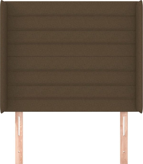 vidaXL Zaglowek uszak, ciemnobrazowy, 103x16x118/128 cm, tkanina