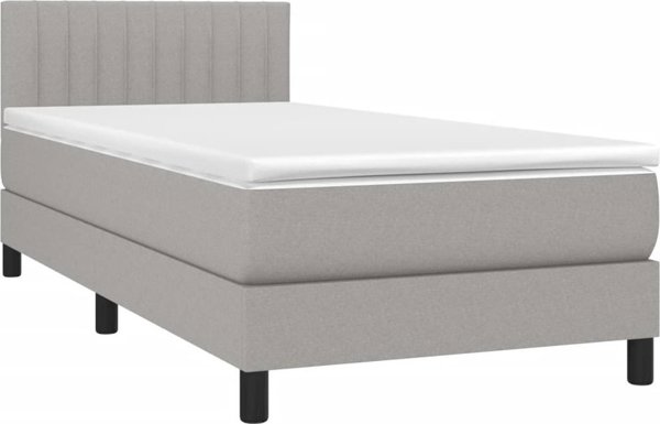 vidaXL Lozko kontynentalne z materacem jasnoszare 80x200cm tkanina