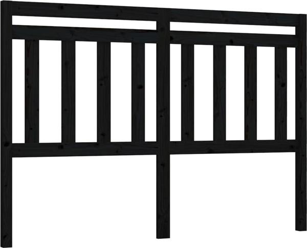 vidaXL Κεφαλάρι Κρεβατιού, Μαύρο, 146x4x100 cm, Μασίφ Πεύκο